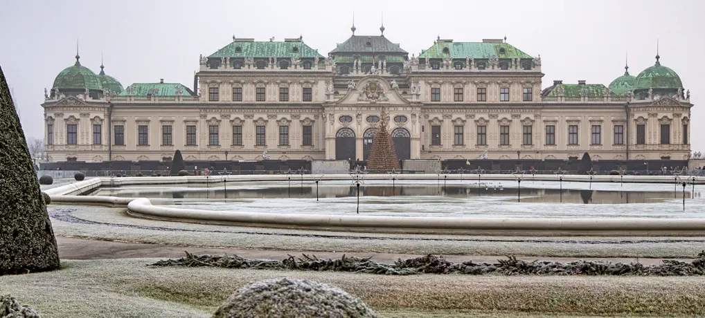 Il museo del Belvedere superiore a Vienna in inverno